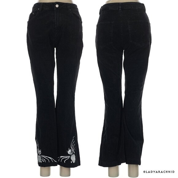 DISTURBIA Pipistrelle gothic flared bat corduroy pants US6 - Picture 5 of 10